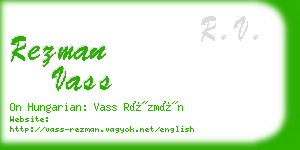 rezman vass business card